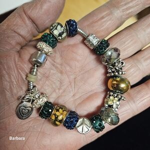 Multi-charm Charm Bracelet with Barrel Clasp